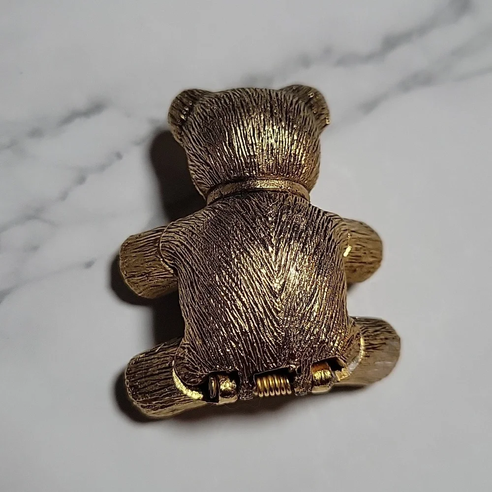 Antique Gold Metal Bear Perfume Holder